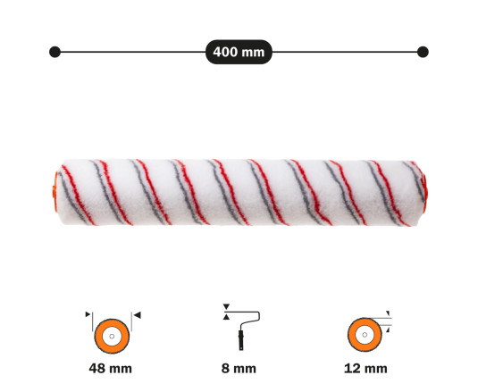 Wałek malarski "Multicolor" 8х48х400 mm (19-017)