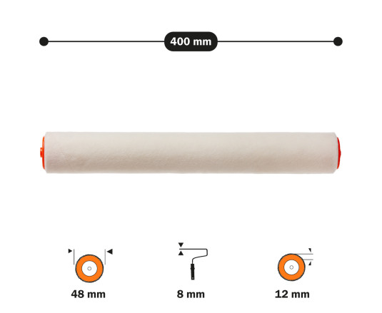 Wałek malarski "Velour" 8х48х400 mm  (17-019)