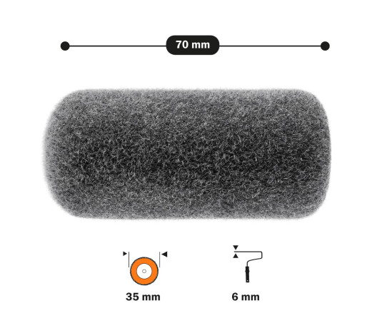 Wałek "Moltoflok Premium" 6х35х70 mm Polax (56-008)