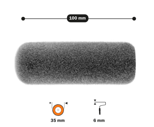 Wałek "Moltoflok Premium" 6х35х100 mm Polax (56-009)