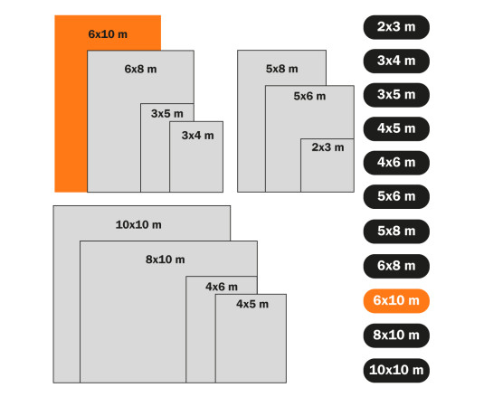 Plandeka 45g/m² Niebieski 6 x 10m z oczkami, laminowana dwustronnie Polax (70-103)