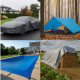 Plandeka 80g/m² Srebrny/Czarny 6 x 8m z oczkami, laminowana dwustronnie Polax (70-113)