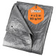 Plandeka 80g/m² Srebrny/Czarny 4 x 5m z oczkami, laminowana dwustronnie Polax (70-109)
