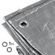 Plandeka 80g/m² Srebrny/Czarny 4 x 5m z oczkami, laminowana dwustronnie Polax (70-109)