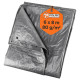 Plandeka 80g/m² Srebrny/Czarny 6 x 8m z oczkami, laminowana dwustronnie Polax (70-113)
