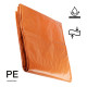 Тент тарпаулиновый оранжевый/черный 3 x 5м, 110 гр/м², с ушками, двусторонняя ламинация Polax (70-119)