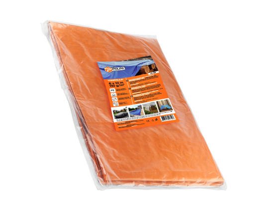 Tarpaulin 110g/m² Orange/Black 6 x 10m with eyelets, double-sided laminated Polax (70-125)