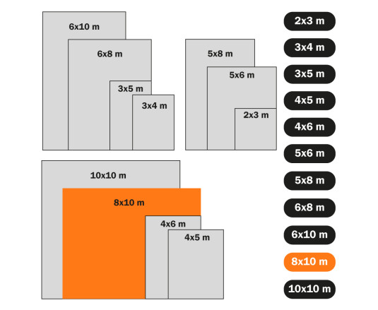 Tarpaulin 110g/m² Orange/Black 8 x 10m with eyelets, double-sided laminated Polax (70-126)