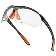 Okulary ochronne przezroczyste Polax z soczewkami poliwęglanowymi i antypoślizgowymi zausznikami (53-054)