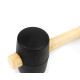 Młotek gumowy, czarny z drewnianą rączką 60 mm 450 g (39-005)
