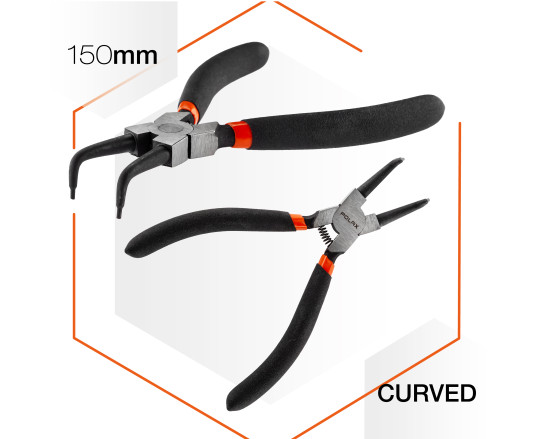 Szczypce segera 150mm, wygięte Polax (35-033)