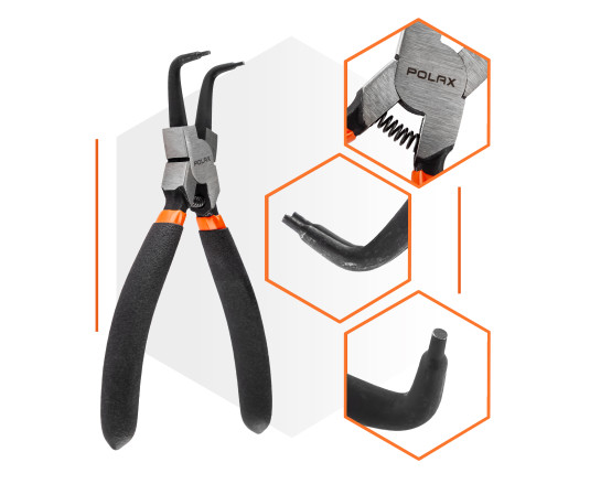 Szczypce segera 150mm, wygięte Polax (35-033)