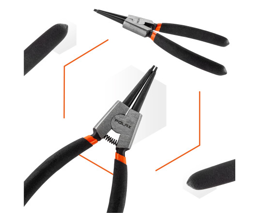 Ściągacz pierścieni zabezpieczających Polax prosty, rozpiętość 150 mm (35-034)
