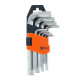 Zestaw kluczy imbusowych 9 sztuk, 1,5-10 mm, Cr-V (25-005)