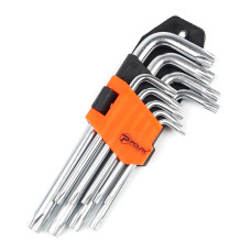 Zestaw kluczy imbusowych TORX , 9 sztuk, Cr-V (25-007)