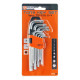 Zestaw kluczy imbusowych TORX , 9 sztuk, Cr-V (25-007)