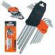 Zestaw wydłużonych kluczy imbusowych TORX, 9 szt., Cr-V (25-008)